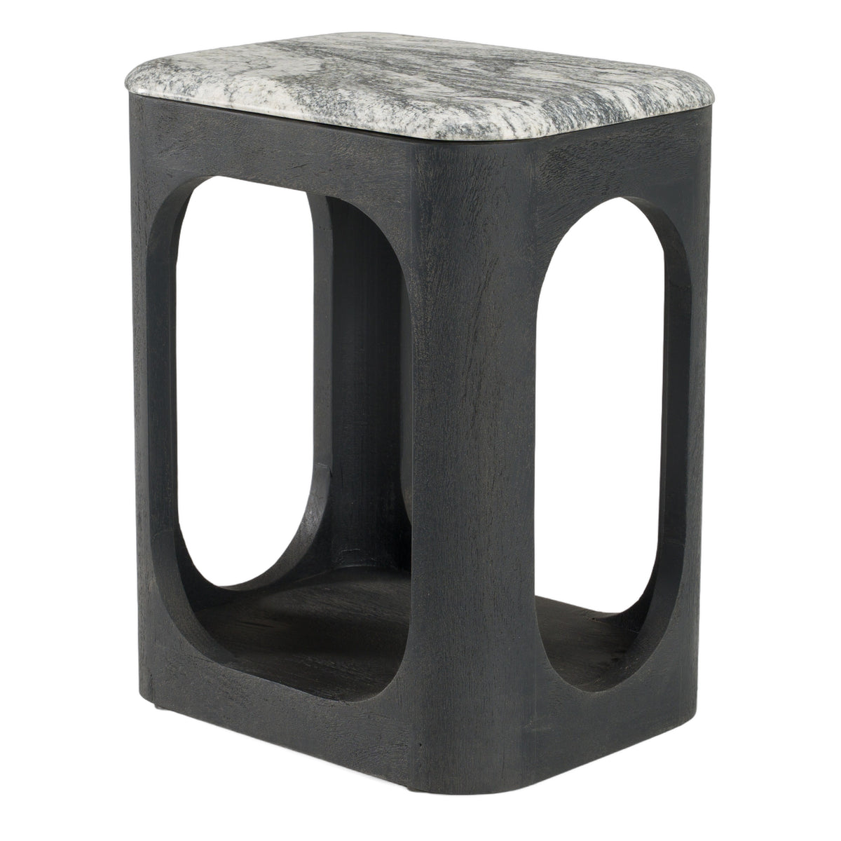 Marco - Modern Black & White Granite End Table