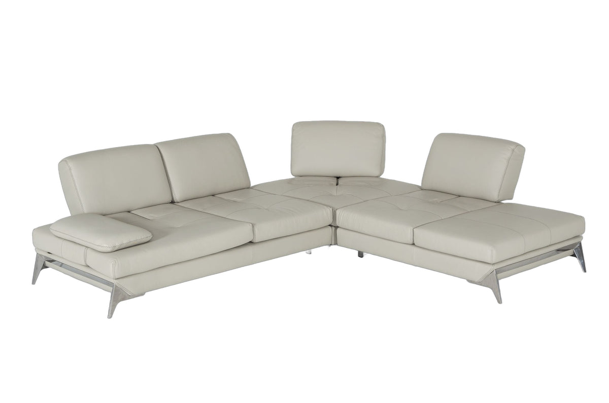 Andrea - Modern Grey Leather Sectional Sofa