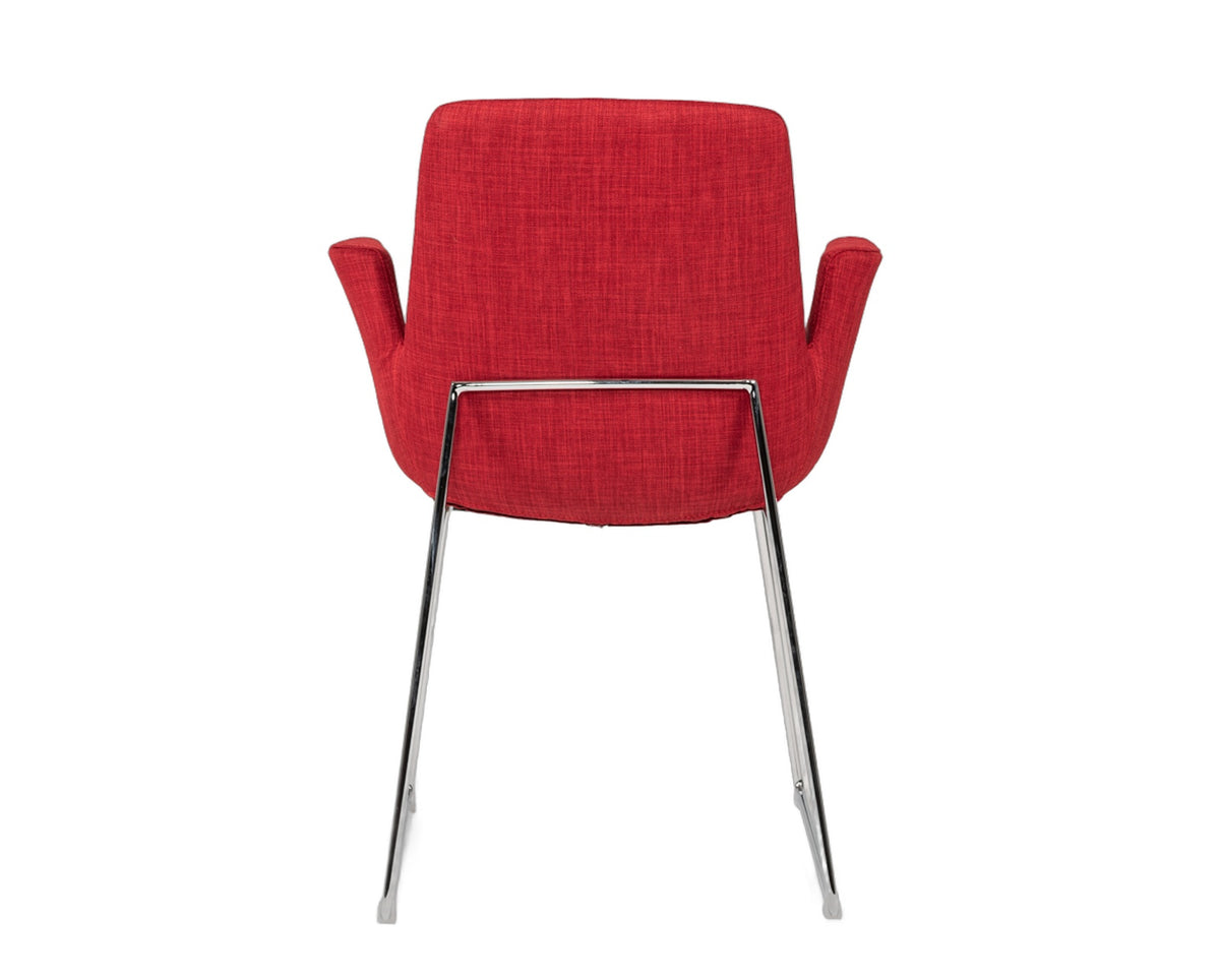 Altair Mid-Century Red Fabric Dining Chair