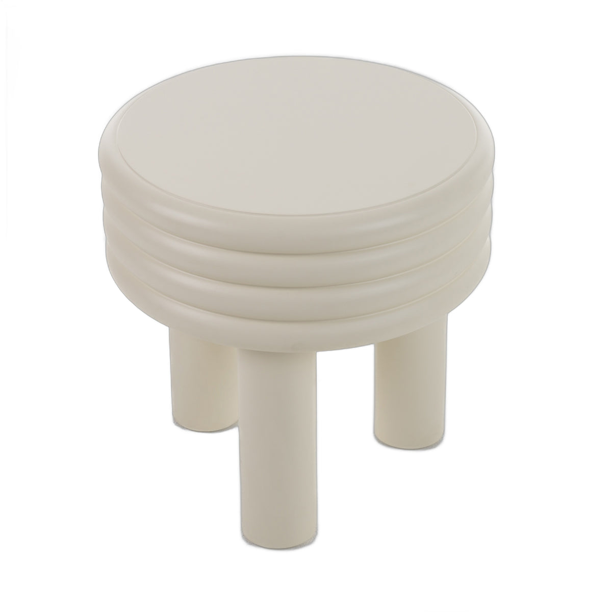 Townley - Contemporary White Round End Table