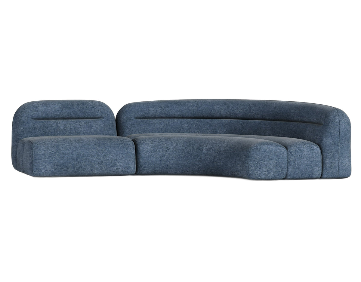Forman - Modern Blue Fabric Modular Sectional Sofa-2-Piece Sectional