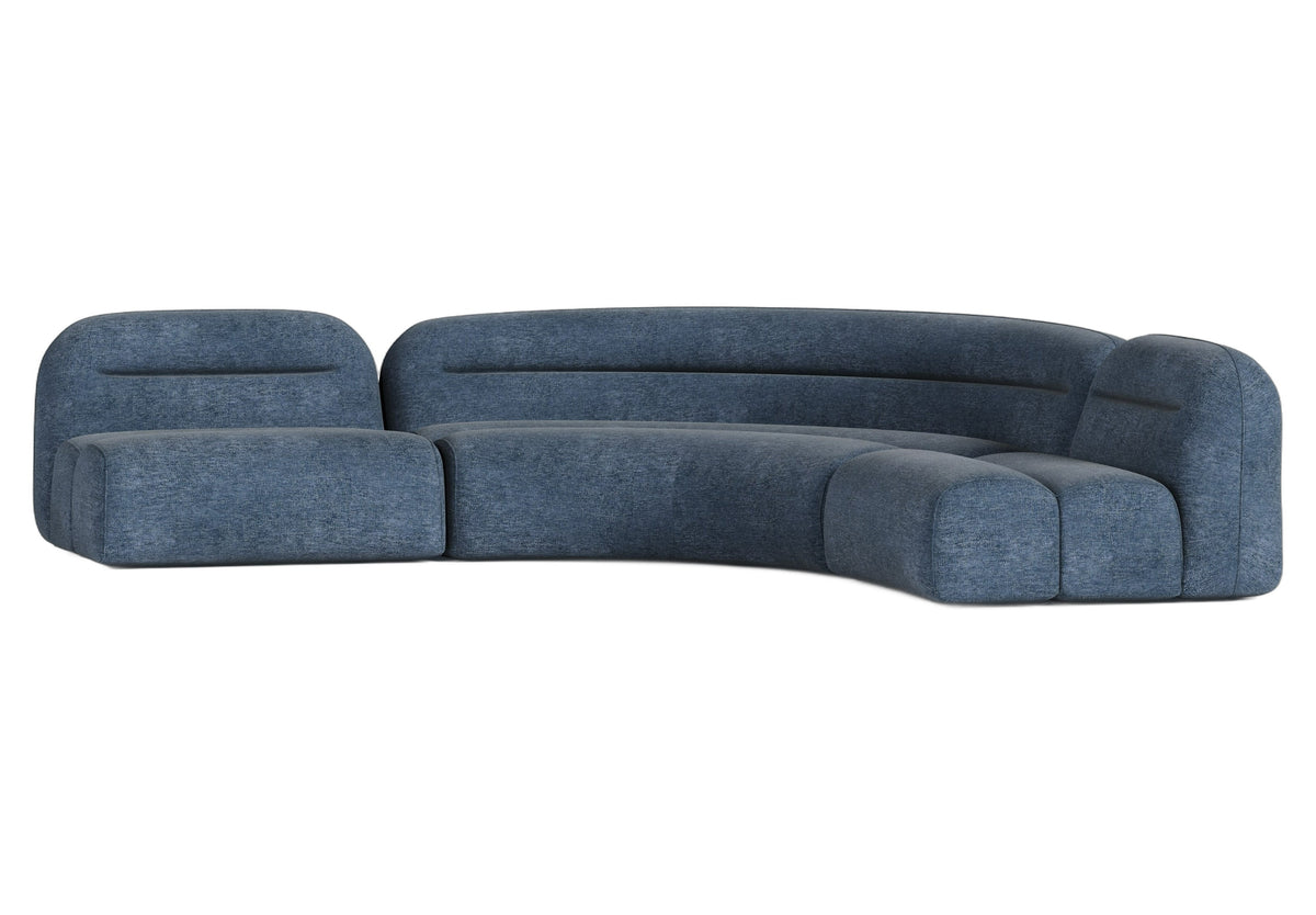 Forman - Modern Blue Fabric Modular Sectional Sofa-3-Piece Sectional