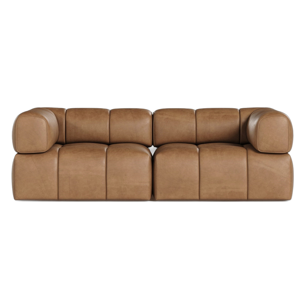 Everest - Modern Brown Leather Modular Sectional Sofa-2-Piece Sectional