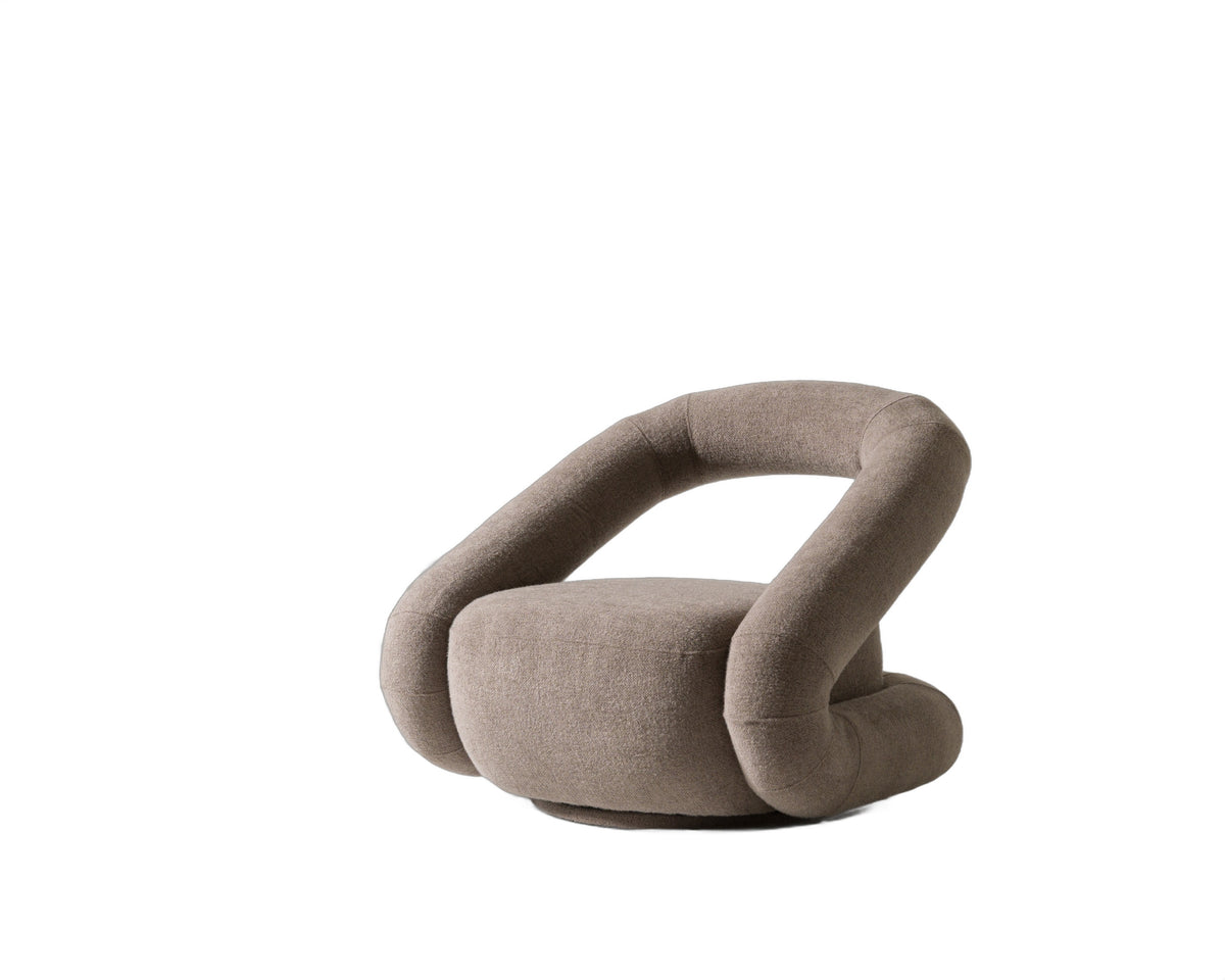 Tony - Modern Brown Fabric Swivel Accent Chair