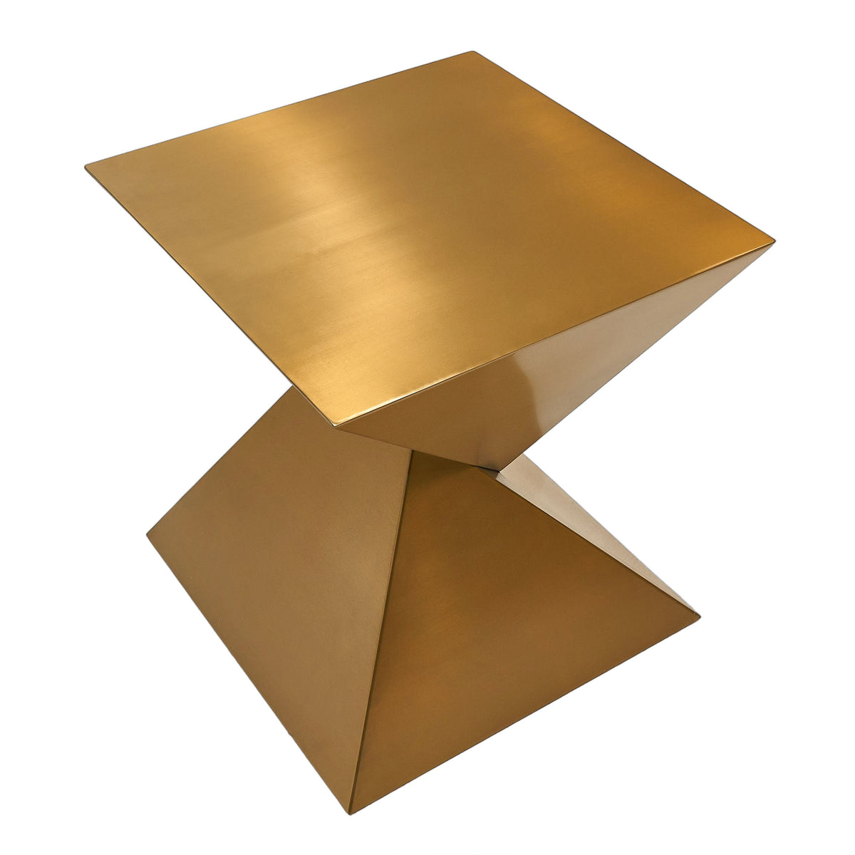 Hadler - Glam Brushed Gold Metallic End Table