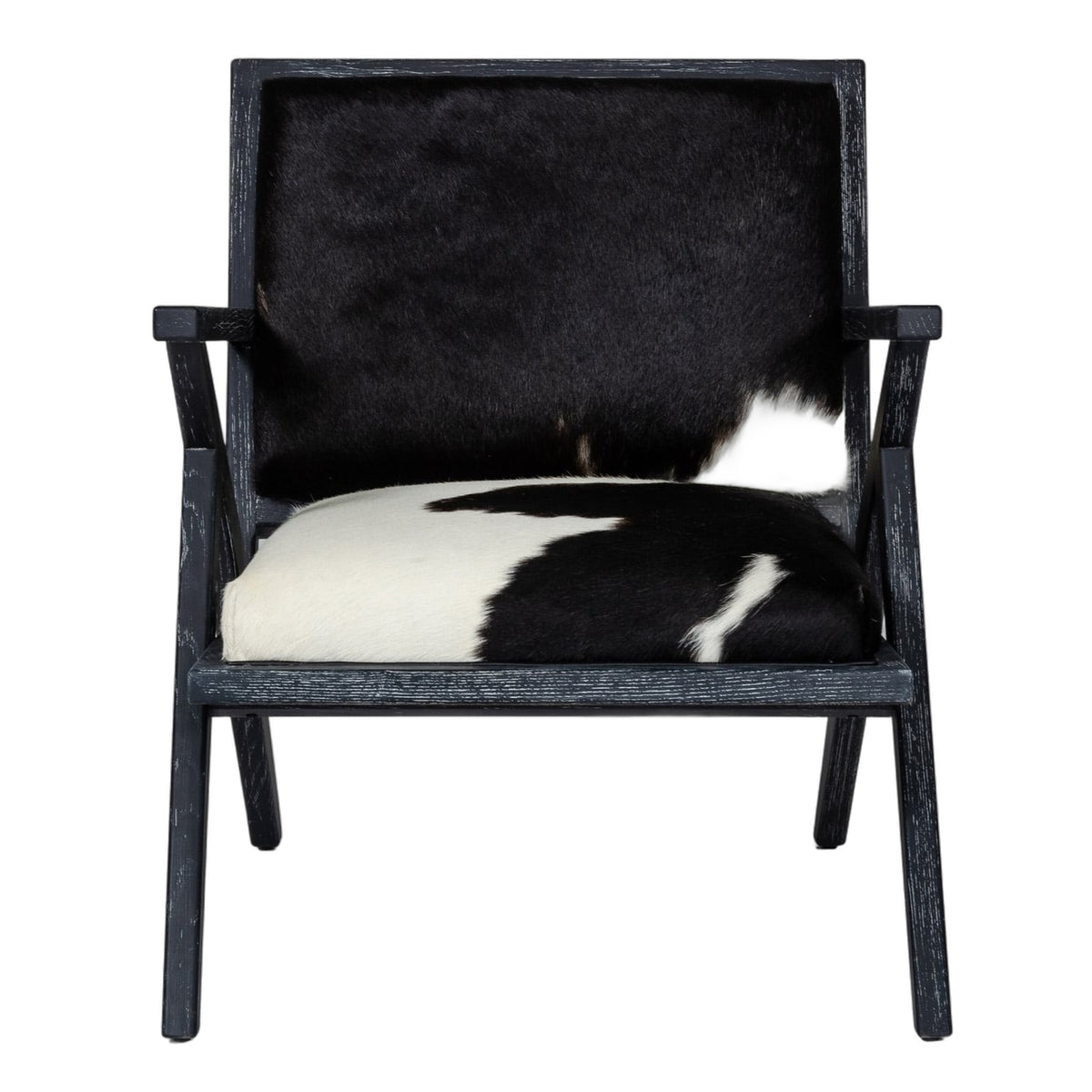 Hallam - Glam Black and White Cowhide Accent Chair