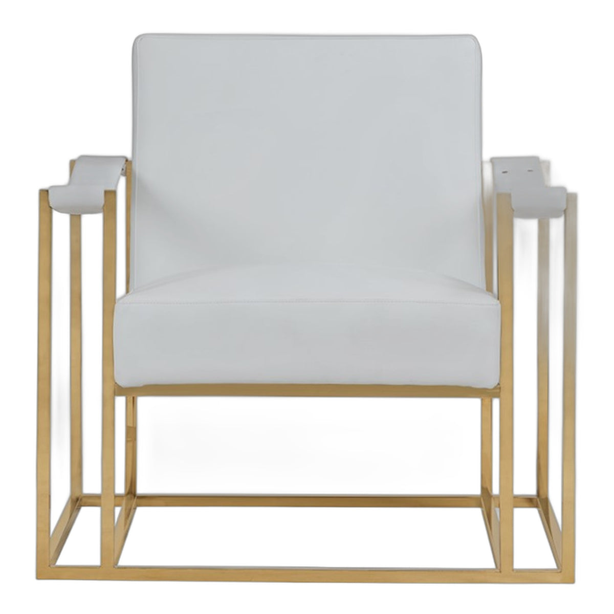 Larson Modern White Leatherette & Gold Accent Chair