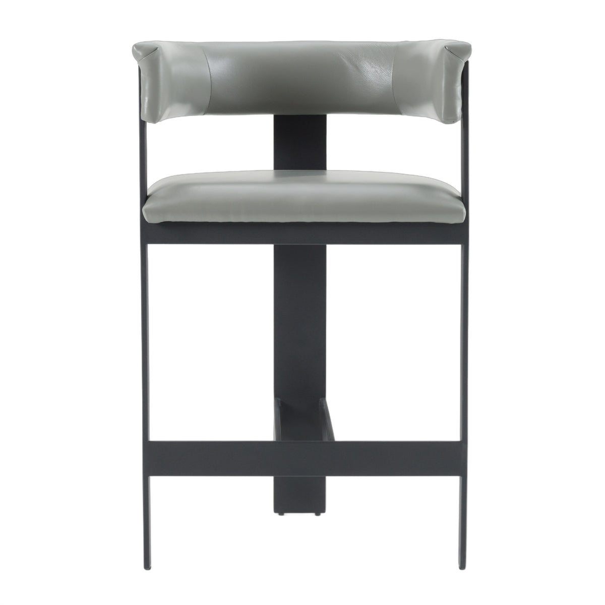 Boswell - Modern Grey Faux Leather + Black Counter Chair