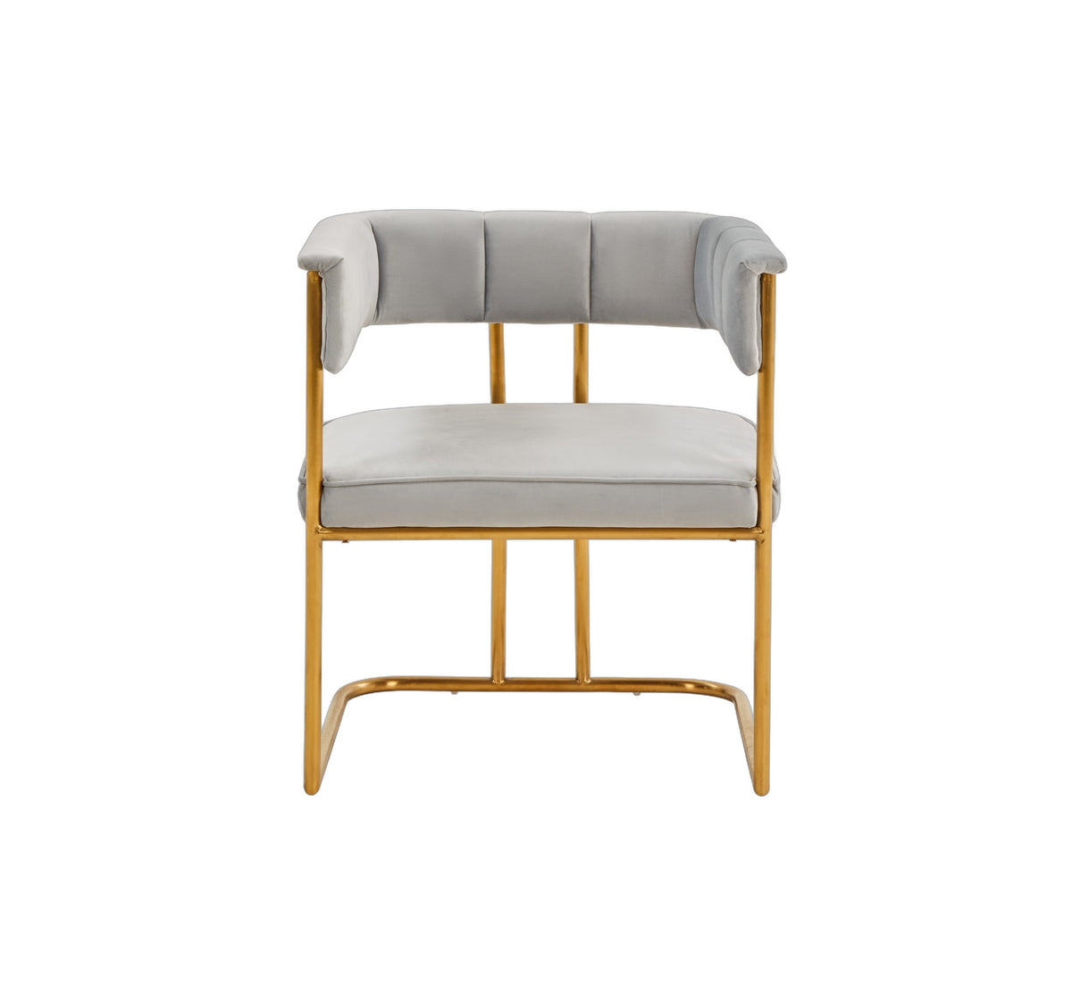 Bavaria - Modern Light Grey Fabric + Gold Accent Chair