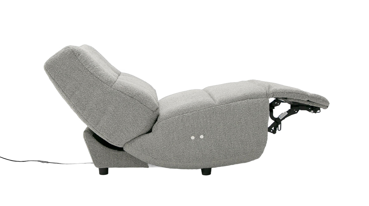 Basil - Modern Grey Fabric Small Electric Recliner Chair