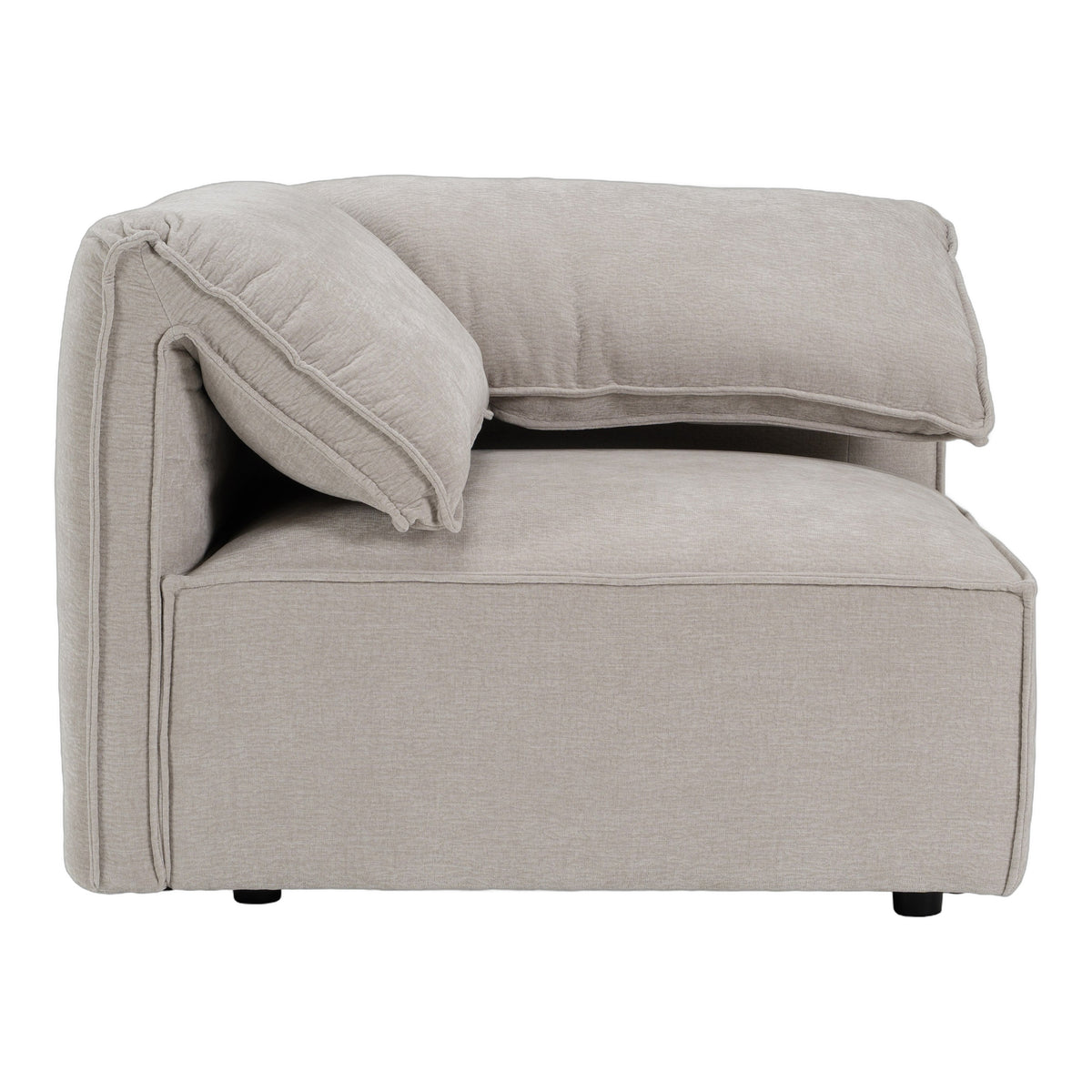Gene - Modern Light Grey Fabric Modular Corner Sectional Seat