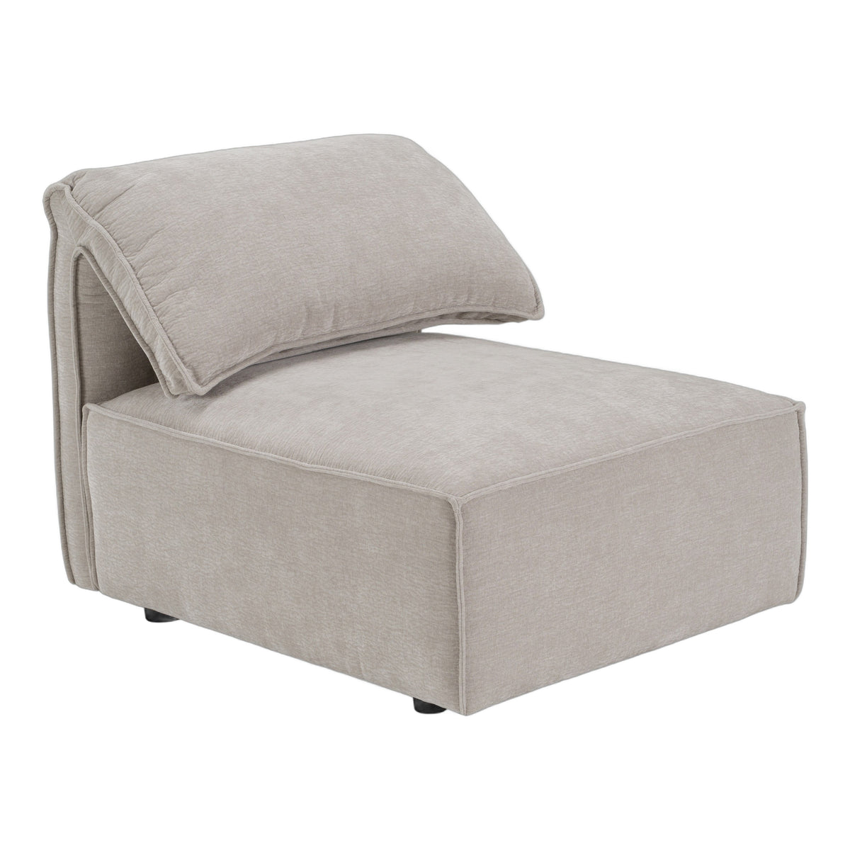 Gene - Modern Light Grey Fabric Modular Armless Sectional Seat