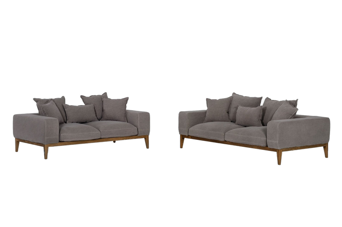 Corina - Modern Grey Linen Loveseat