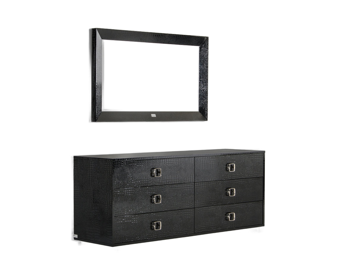 Victoria Modern Black Crocodile Dresser