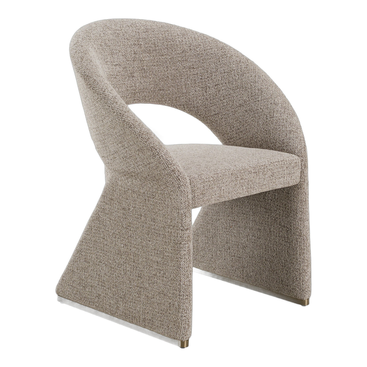 Sheena - Modern Tan Fabric + Brass Dining Chair