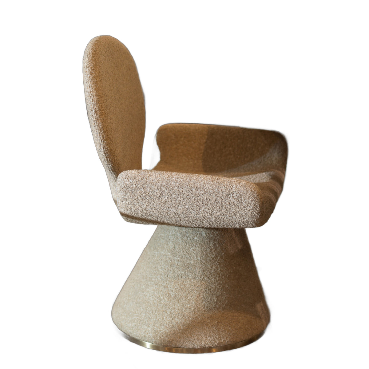 Neptune - Contemporary Beige Fabric + Brushed Brass Dining Chair