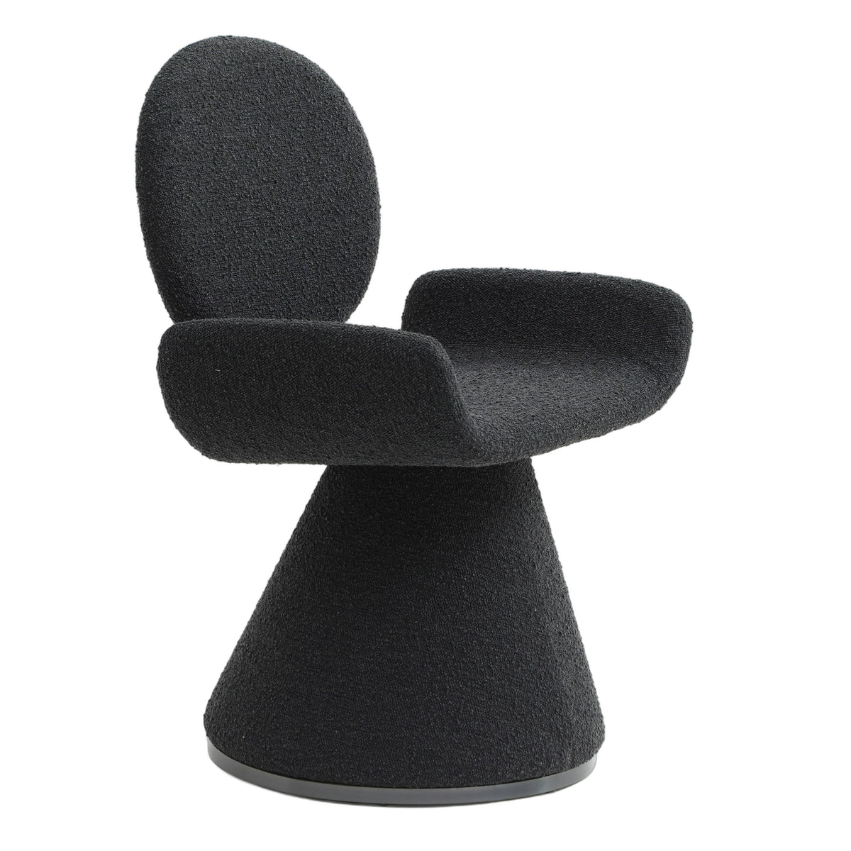Neptune - Contemporary Black Fabric + Brushed Black Gun Dining Chair