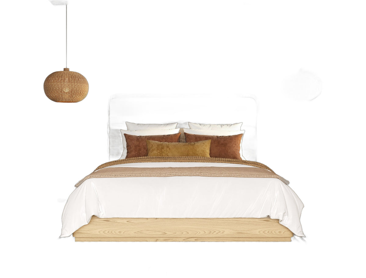 Gavin - Modern Natural Ash + Rattan 4-Piece Bedroom Set