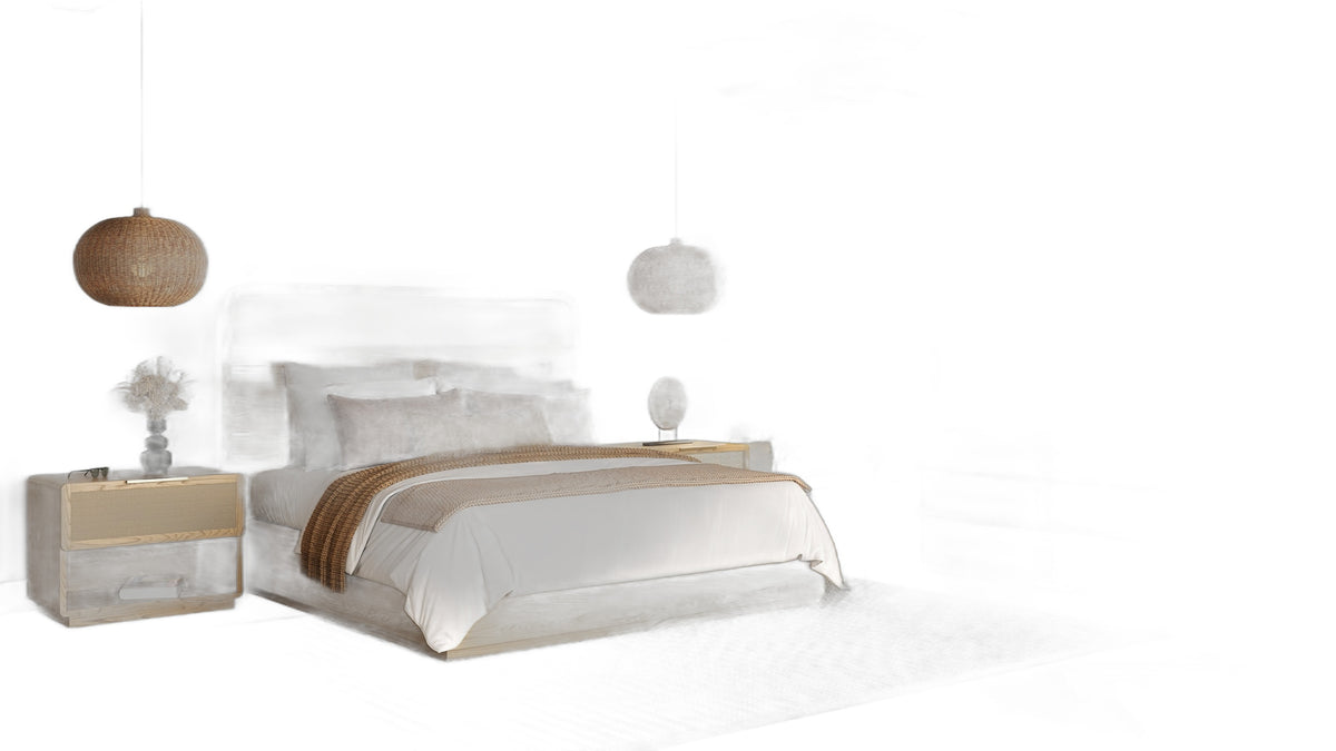 Gavin - Modern Natural Ash + Rattan Bedroom Set