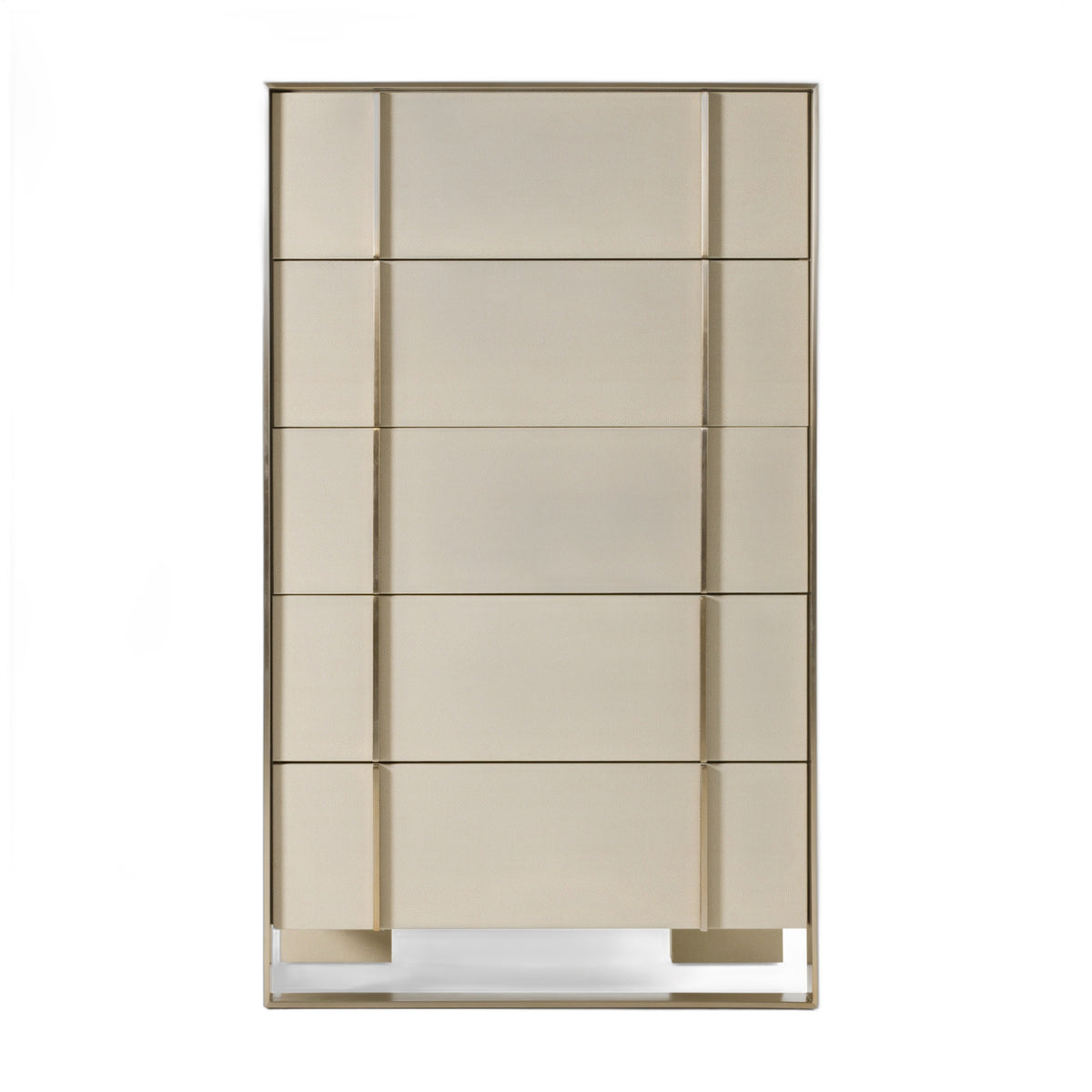 Cartier - Modern Beige Shagreen and Brushed Brass Chest