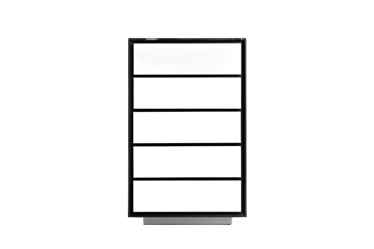 Concord - Modern Black Marble + Black Ash + Aluminum Chest