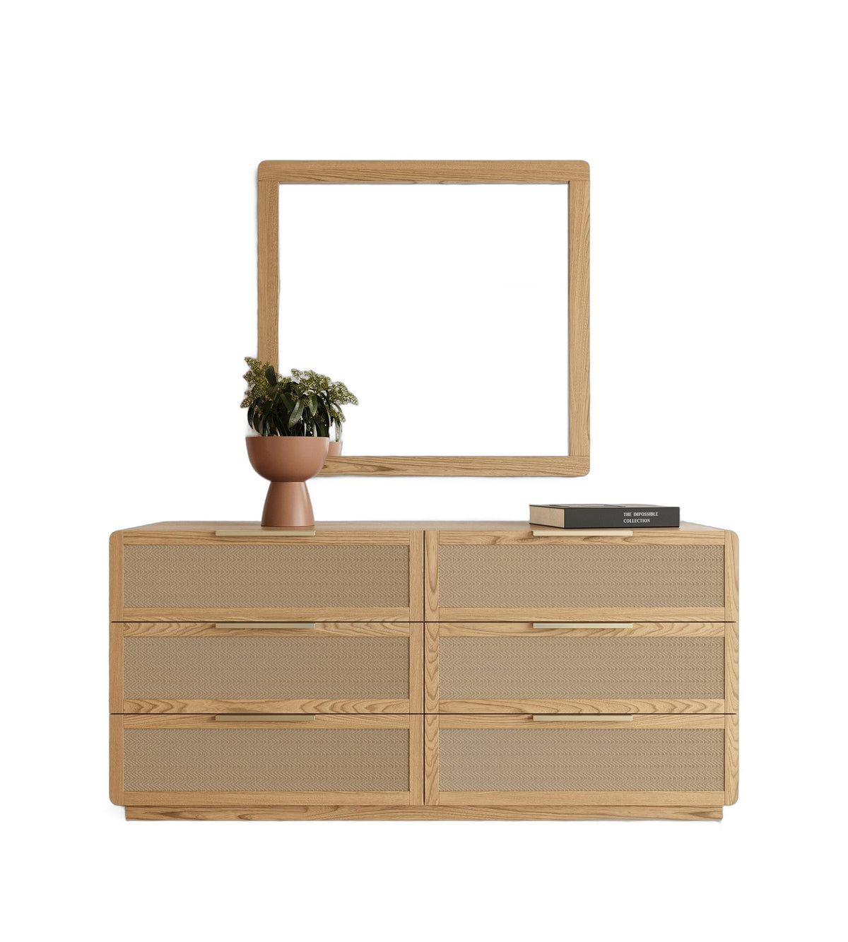 Gavin - Modern Natural Ash + Rattan Dresser