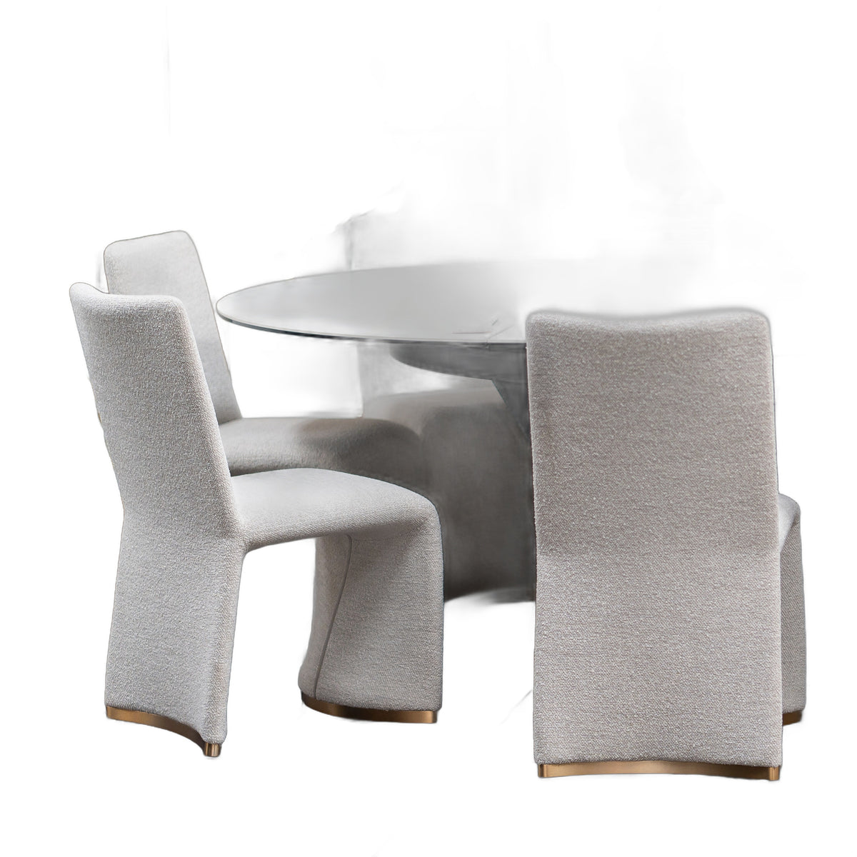 Kenda Contemporary Grey and Brushed Gold Dining Chair (Set of 2)