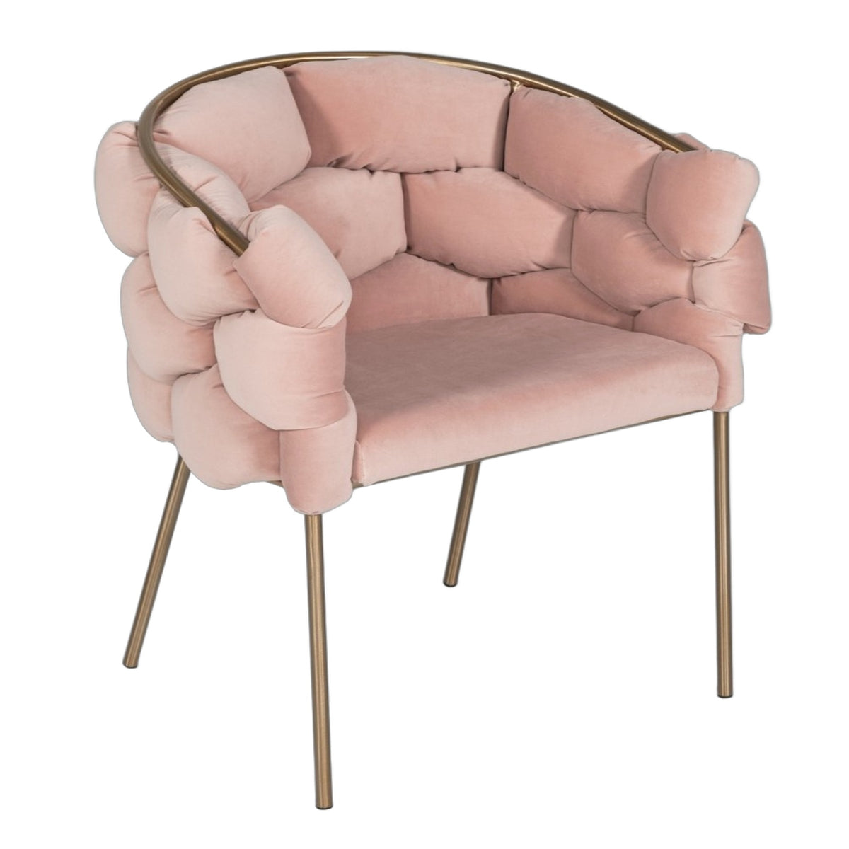 Debra - Modern Pink Fabric Dining Chair