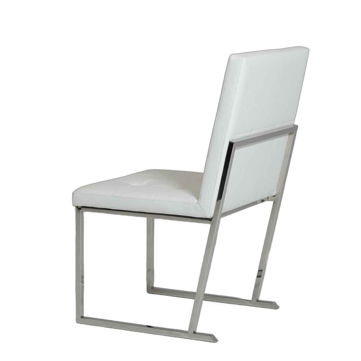 Click - Modern White Leatherette Dining Chair (Set of 2)