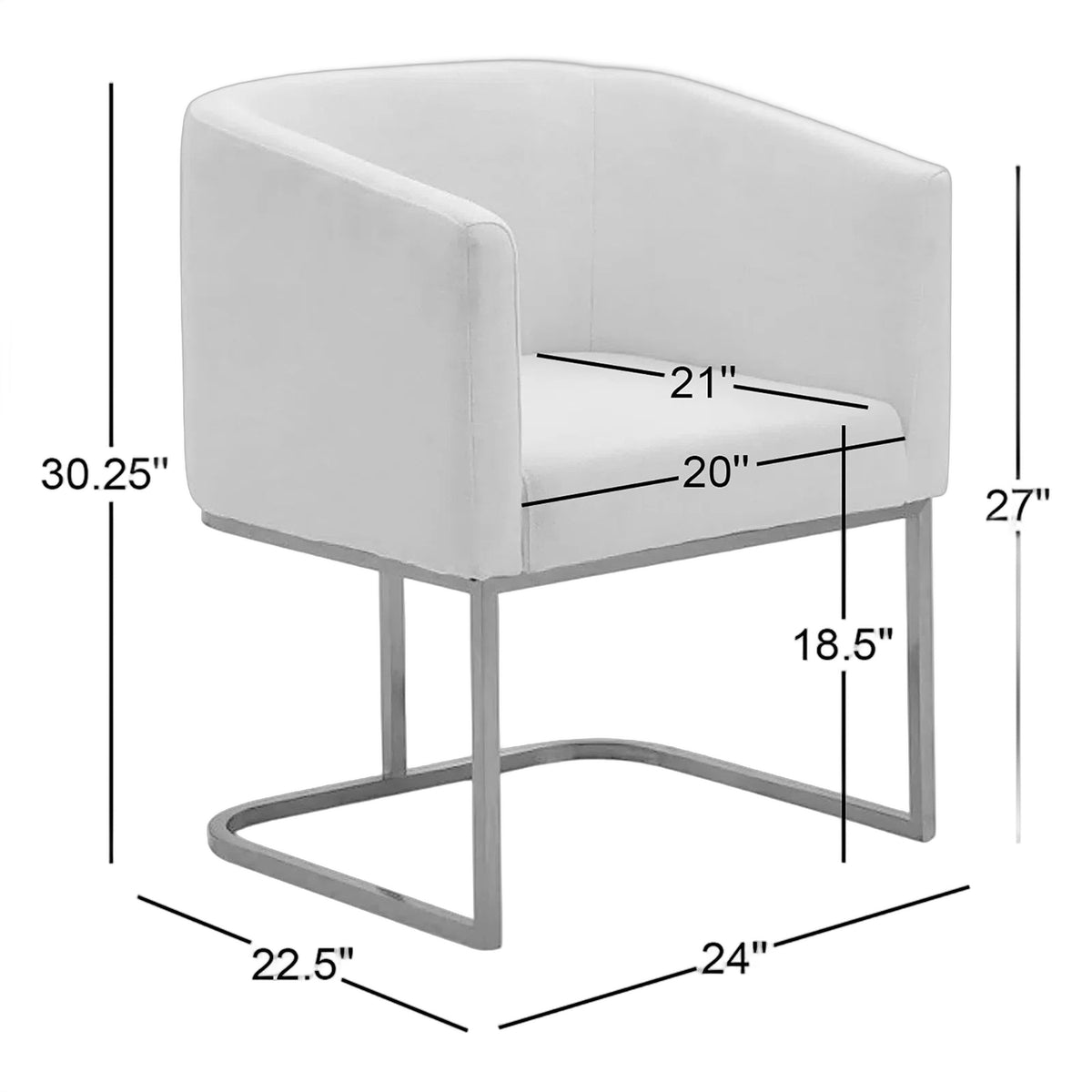 Yukon - Modern Medium Grey Fabric & Antique Brass Dining Chair