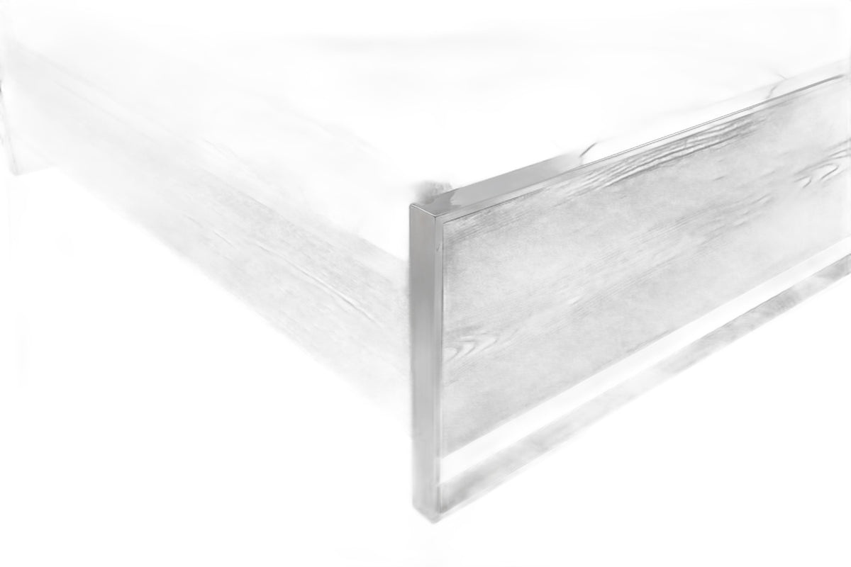 Charlene Modern Grey Elm & Stainless Steel Bed