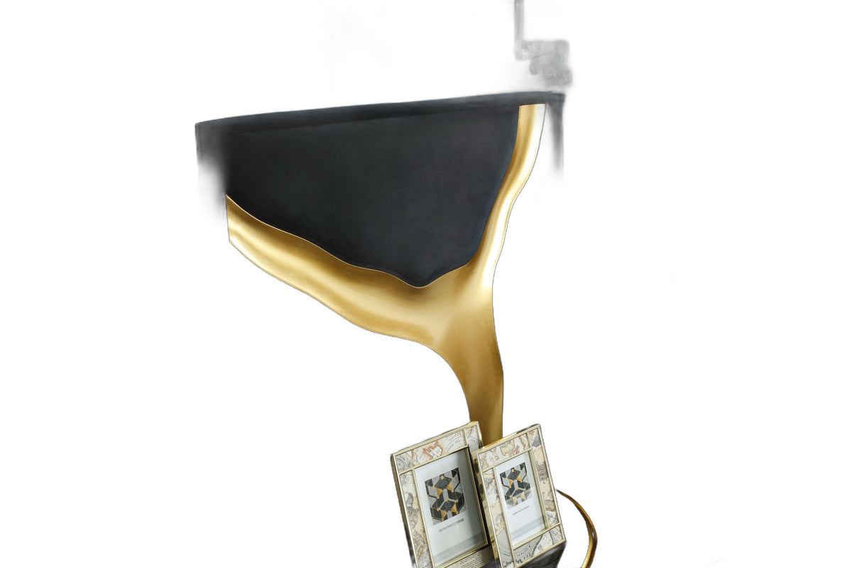 Aspen - Glam Black Velvet & Gold Bed