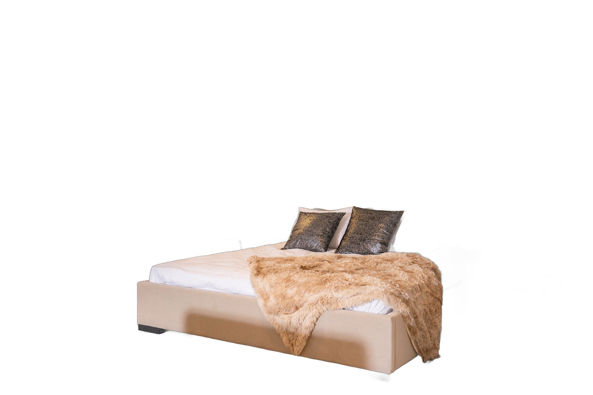 Queen Penelope - Modern Grey Velvet Bed