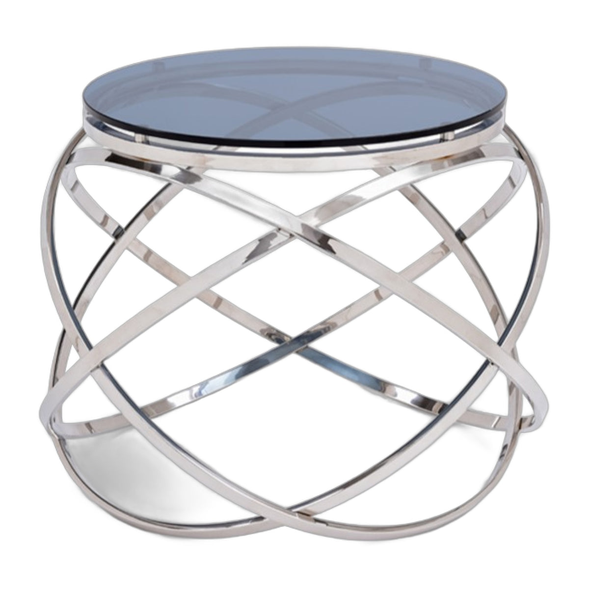 Tulare Contemporary Smoked Glass End Table