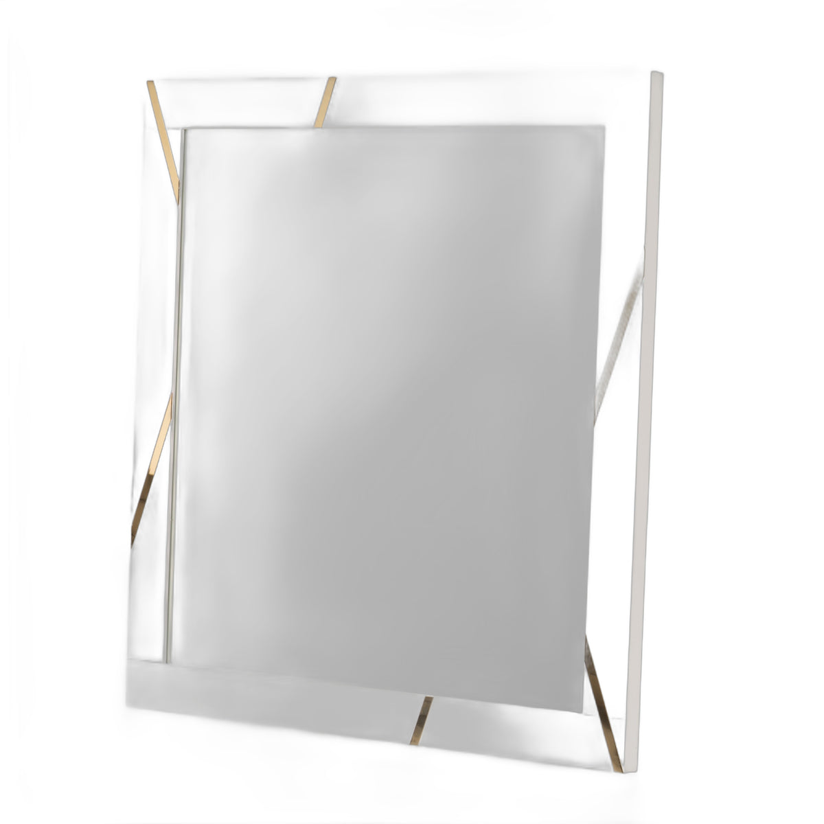Nixa - Modern White & Gold Mirror