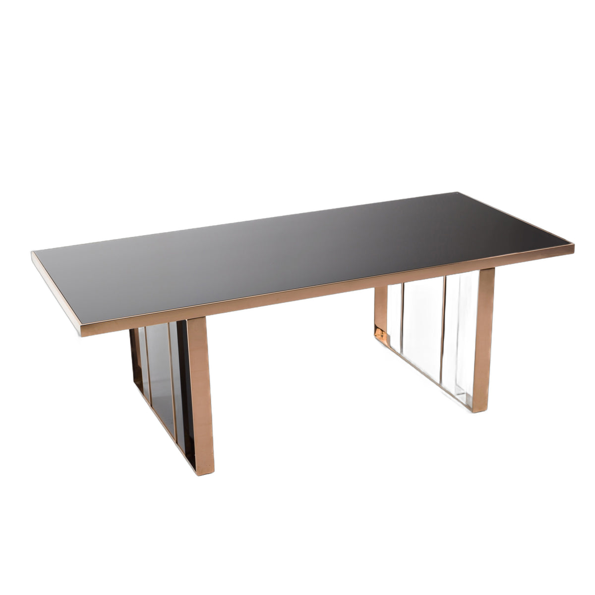 Cartier Modern Black & Rosegold Dining Table Set