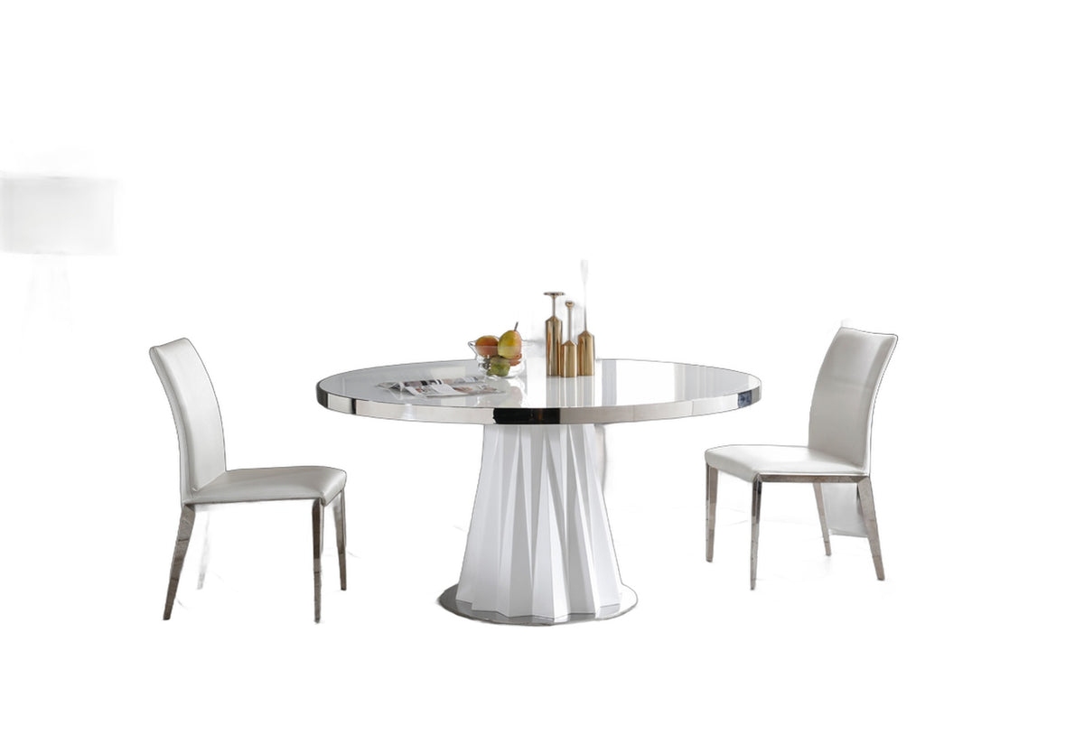 Cabaret Modern White Round Dining Table