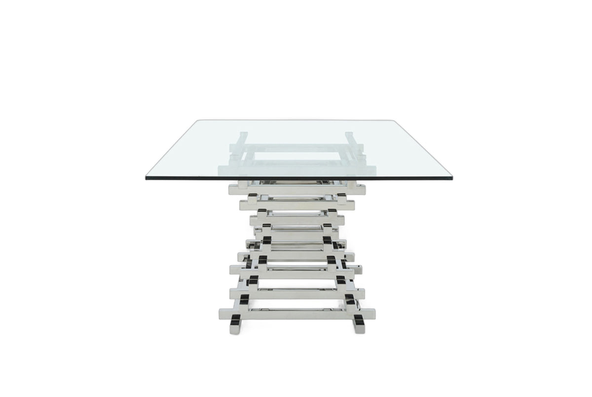 Crawford Modern Rectangular Glass Dining Table