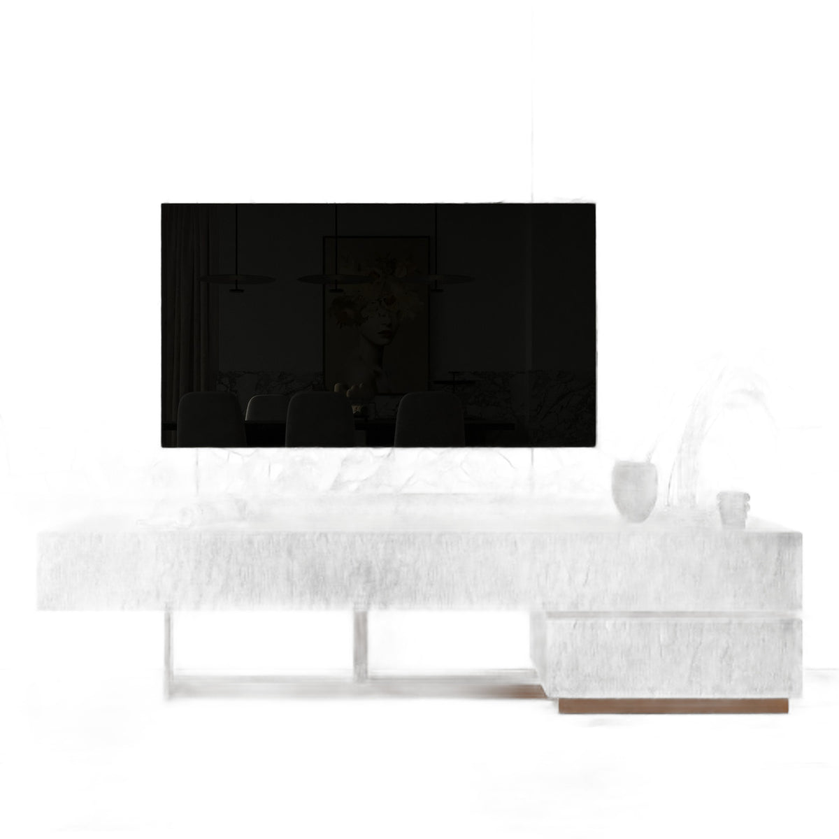 Tasha - Modern Black Ash + Brushed Gold TV Stand