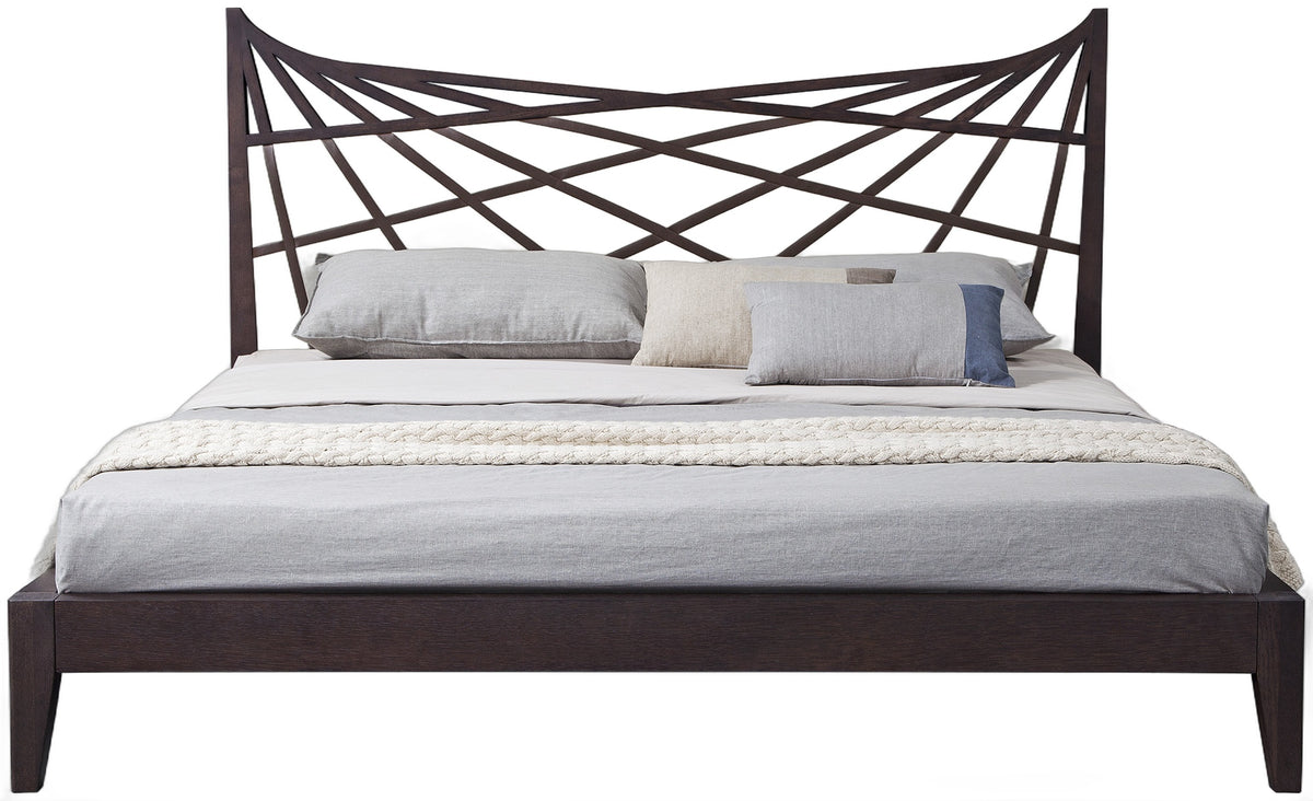 Prism Modern Brown & Beige Bonded Leather Bed
