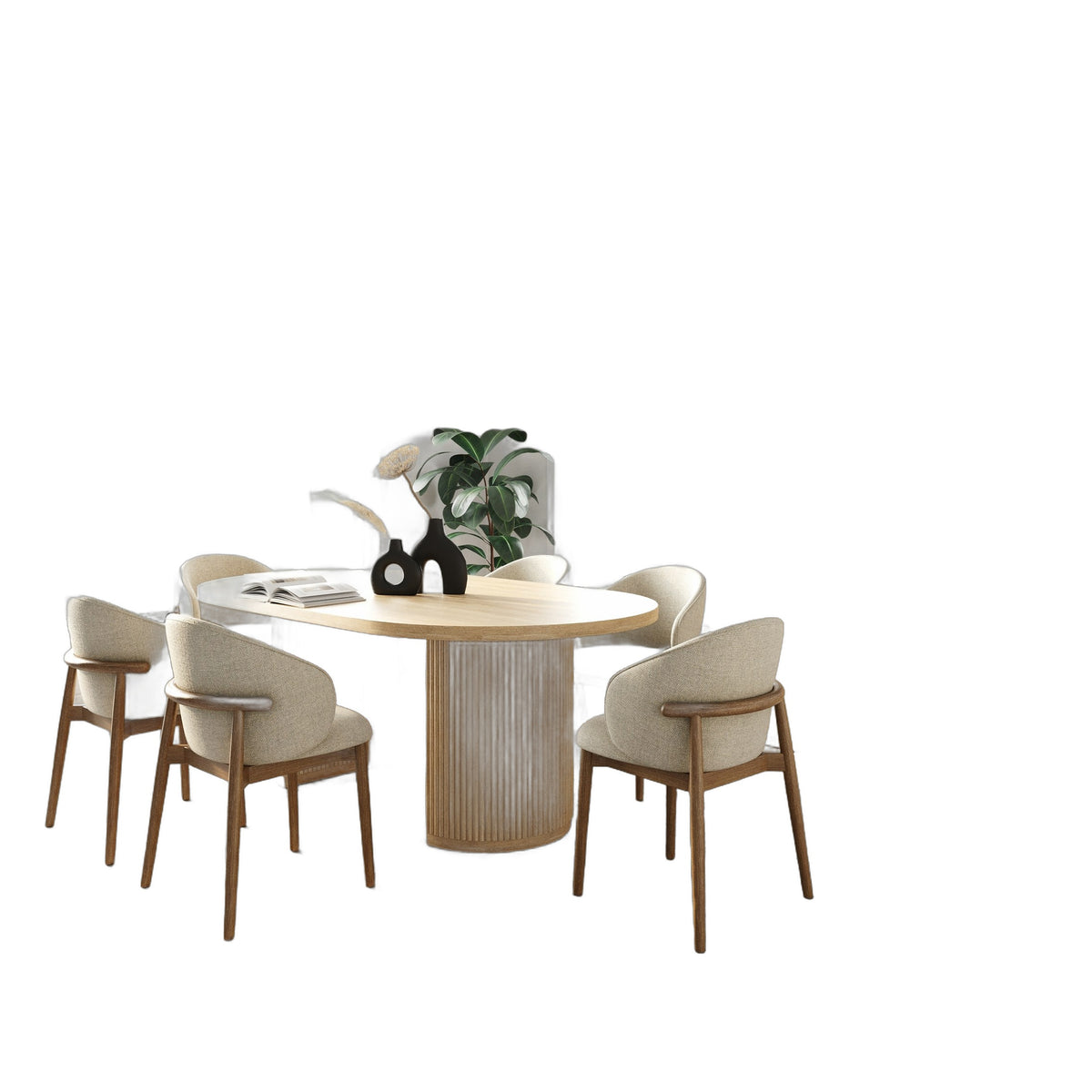 Jacobson - Modern Natural Acacia Oval Dining Table