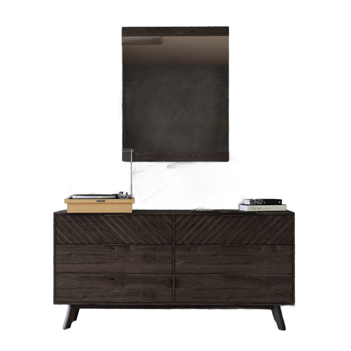 Daisy Mid-Century Dark Acacia Mirror