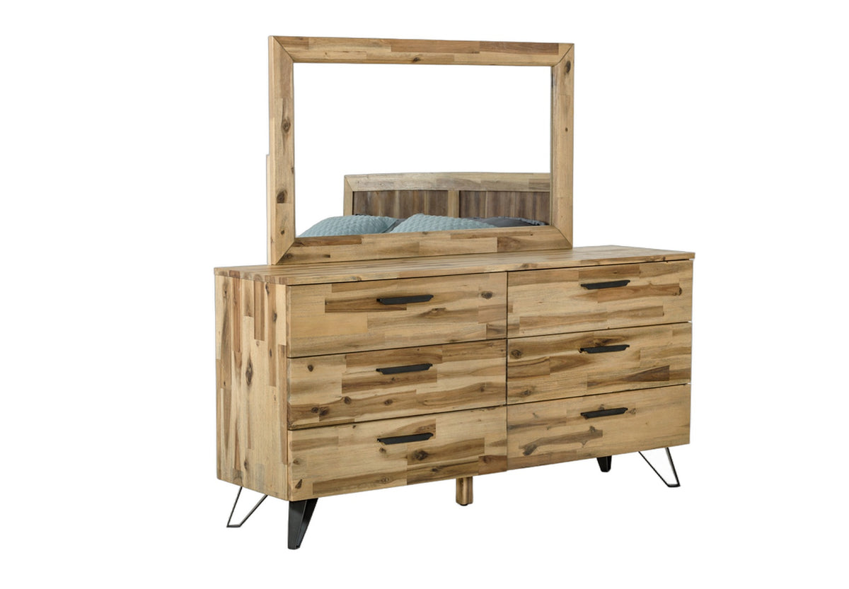 Sala Modern Light Wood Dresser & Mirror Set