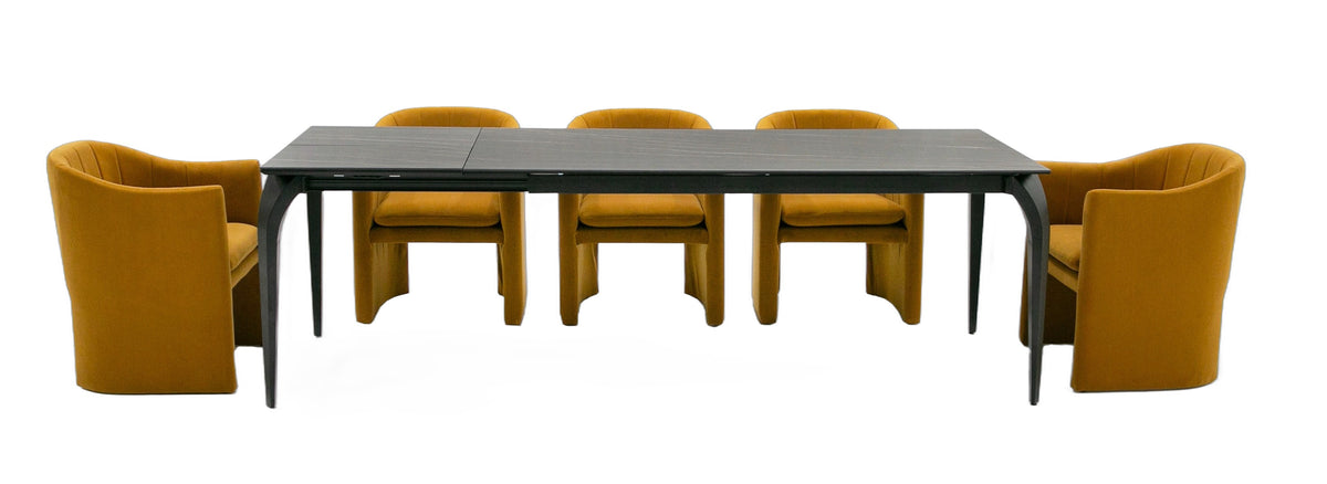 Suri - Modern Black Ceramic Extendable 71"/94.5" Dining Table