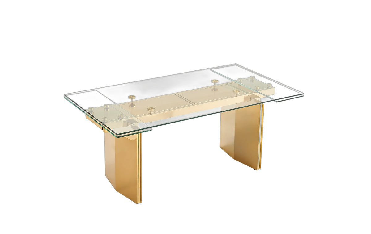 Nassim - Glam Glass Extendable Dining Table