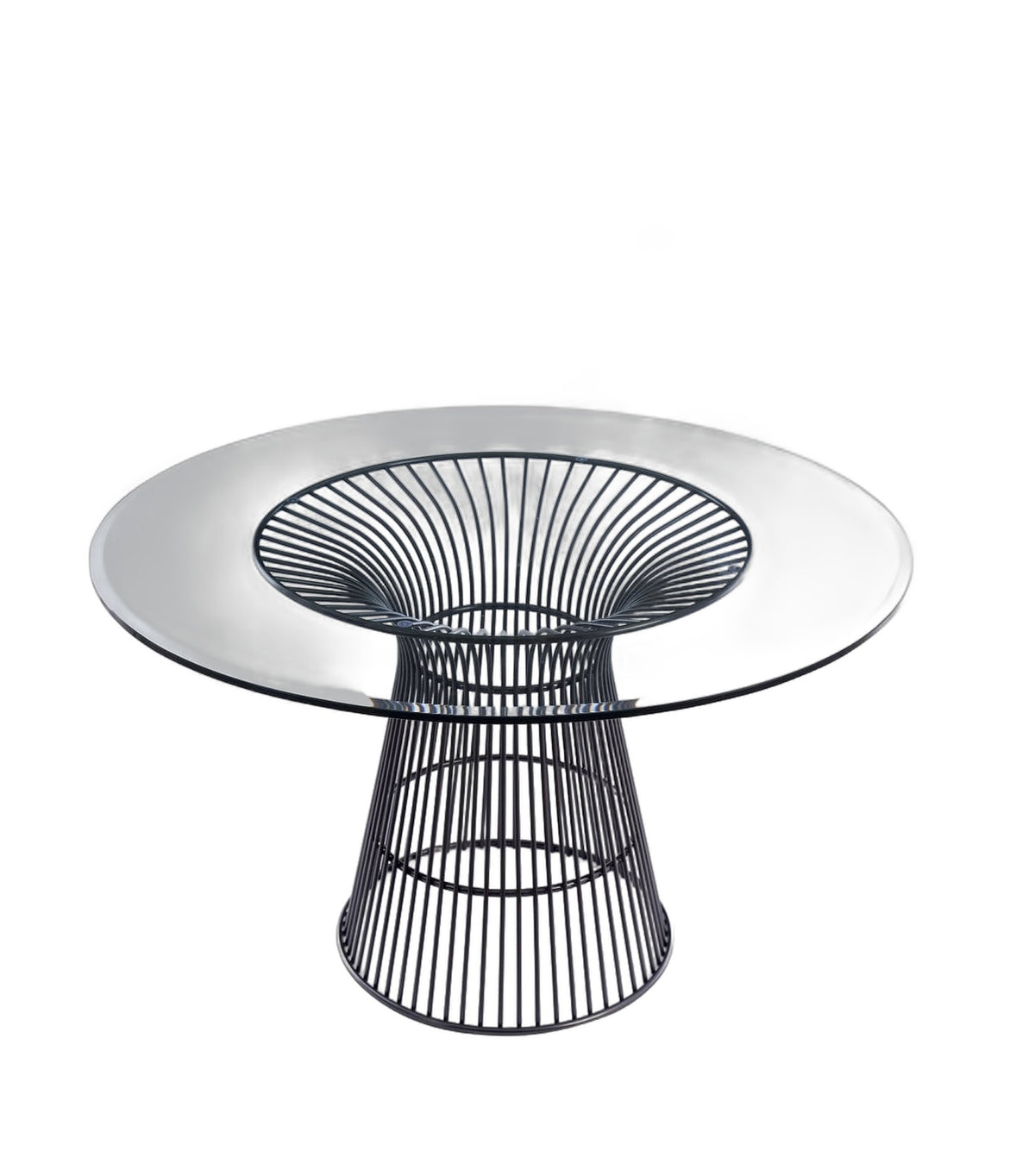 Chandler - Modern Round Glass & Black Stainless Steel Dining Table
