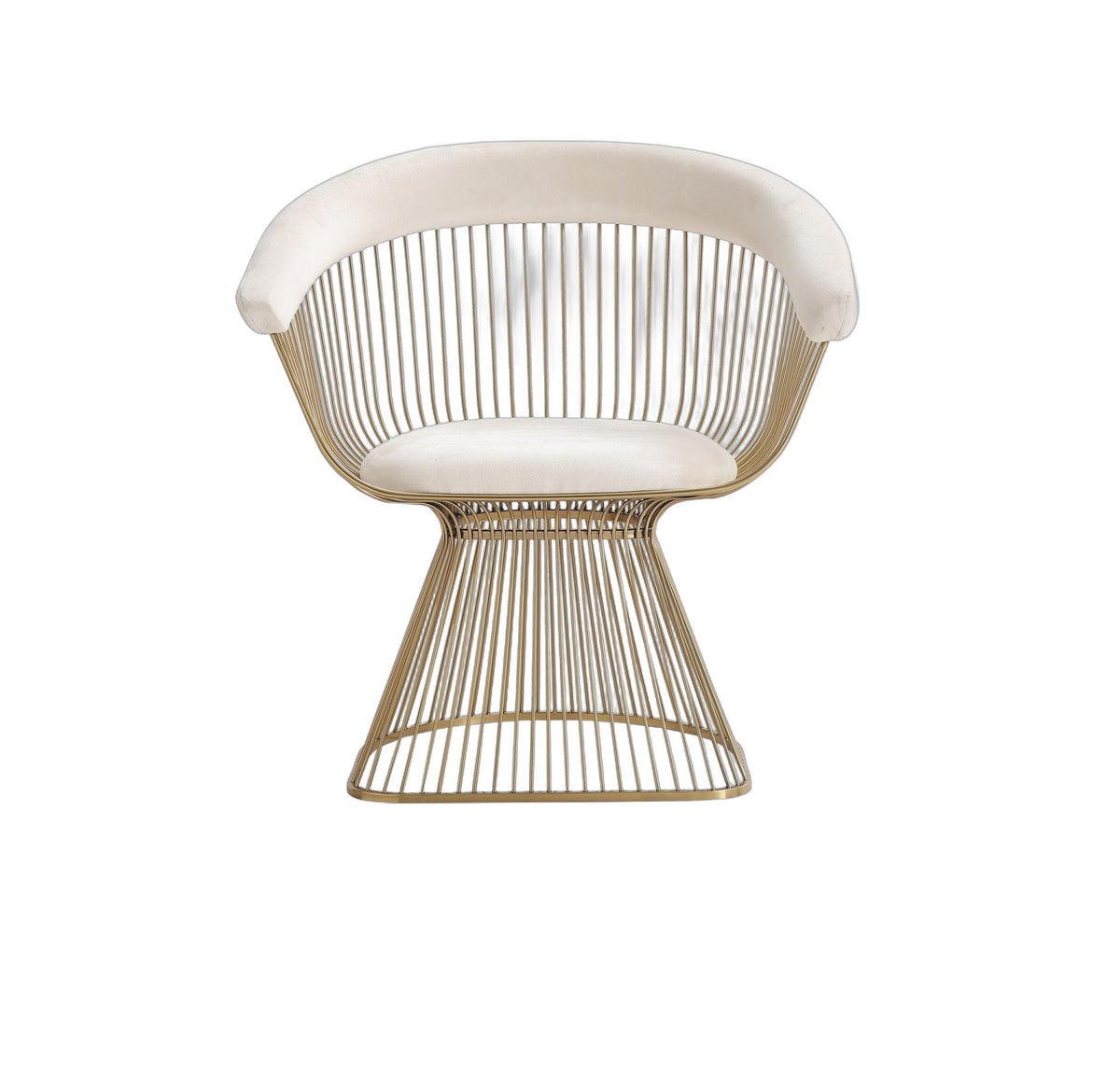 Chandler - Modern Beige Velvet & Gold Dining Chair