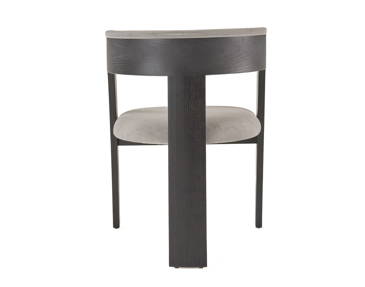 Washington - Modern Grey Fabric + Ebony Oak Dining Chair (Set of 2)