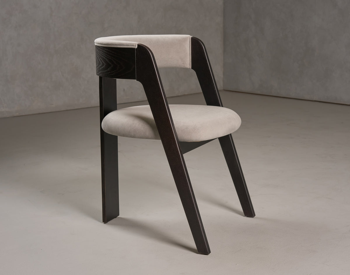 Washington - Modern Grey Fabric + Ebony Oak Dining Chair (Set of 2)