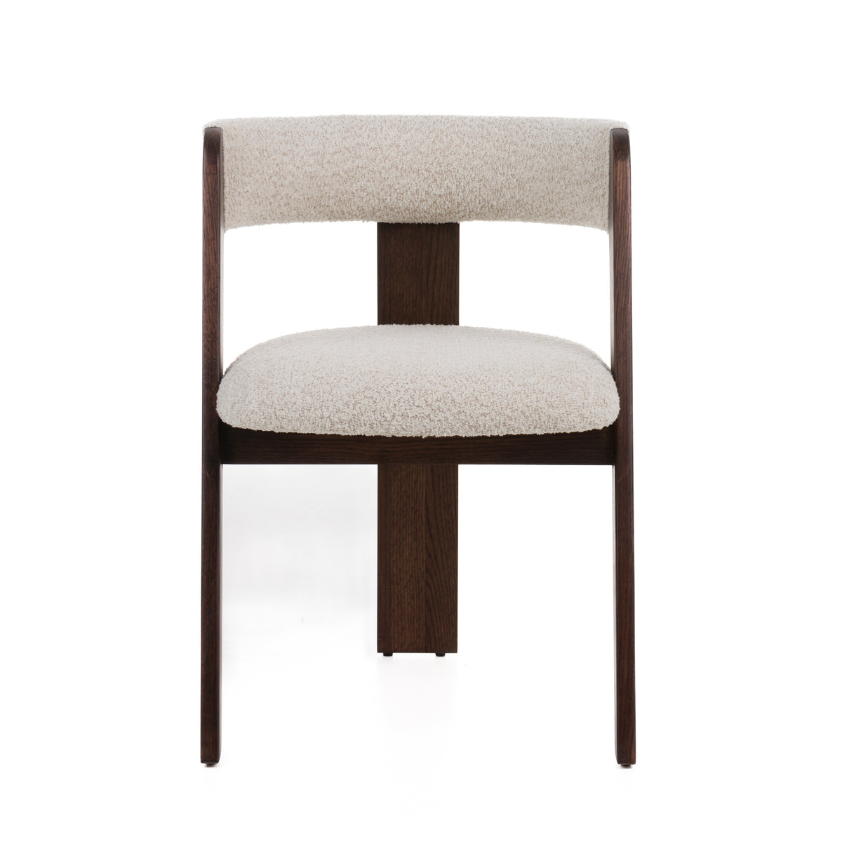 Washington - Modern Cream Fabric + Brown Oak Dining Chair (Set of 2)